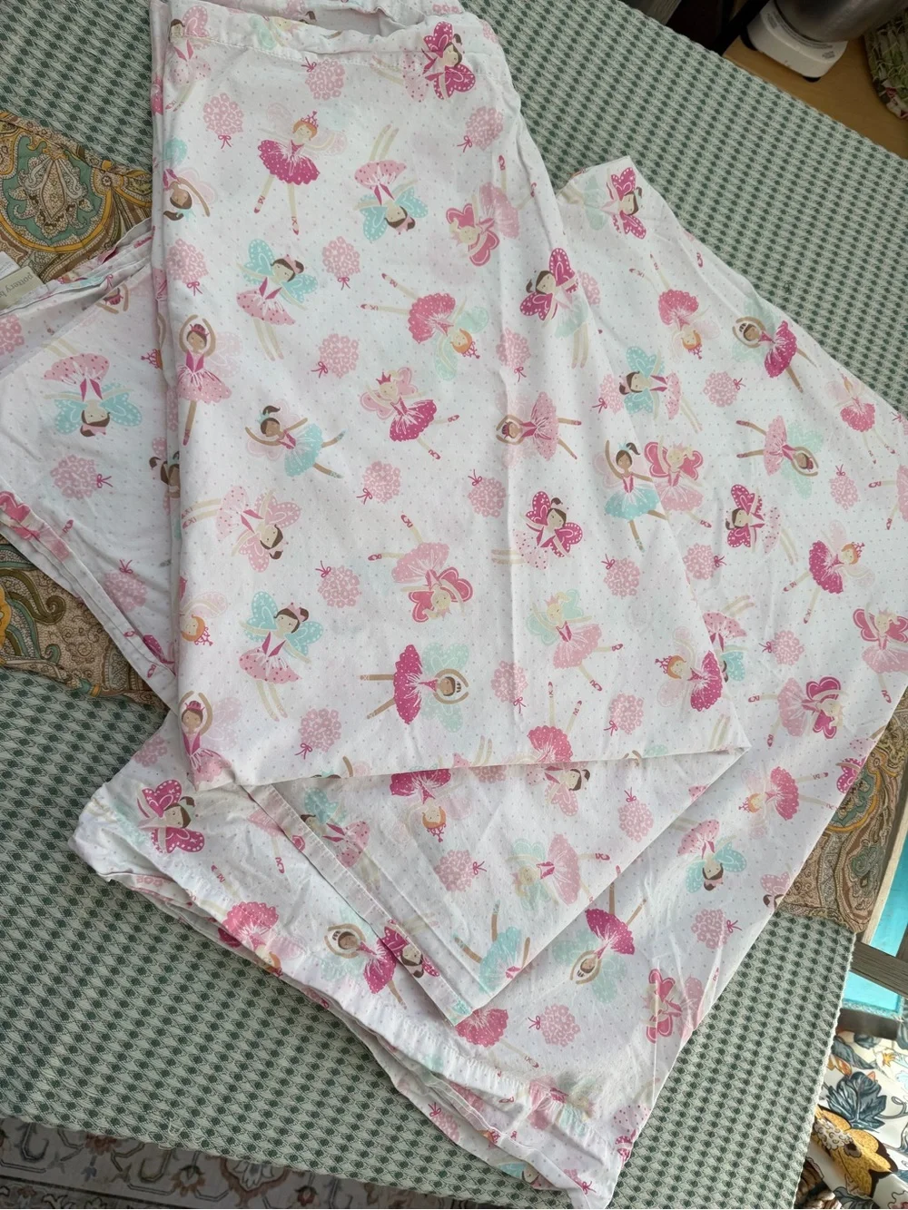 Pottery Barn Kids Ballerina Fairies Twin Flat Sheet & Pillowcase